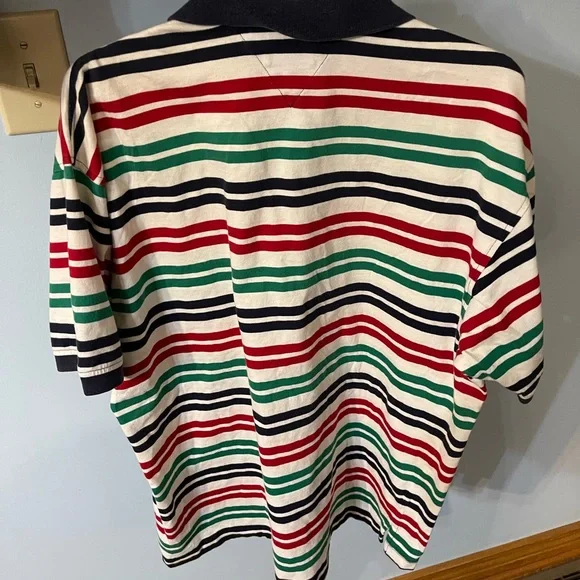 Men’s Very Nice Tommy Hilfiger Striped Polo Shirt - Multicolor.  Size Large - Picture 2 of 3